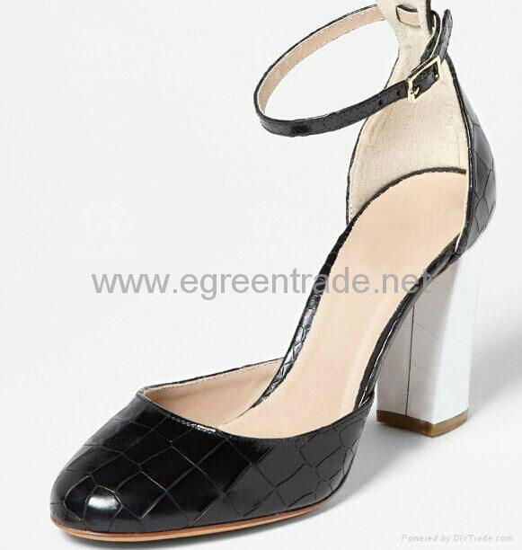 2015 latest fashion elegant lady footwear PU high heels 5