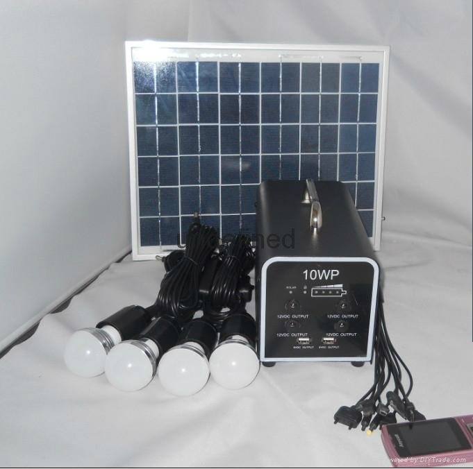 10W solar home lighting system with usb port for mobile chargers 2