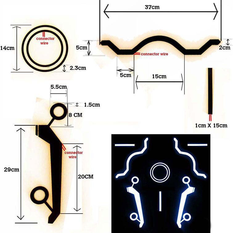 Flynn Back Tron EL Light Set 3