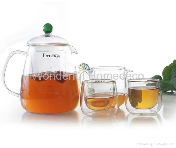 1050 ML Glass Tea Set Pyrex Heat Resistant Tea Pot 5