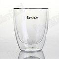300ML Double Walled Glass Coffee Mugs Without Handle 2