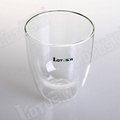 300ML Double Walled Glass Coffee Mugs Without Handle 3