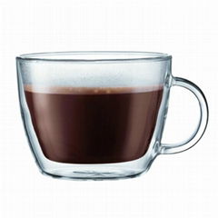 Double Wall Insulated 15 Ounce Glass Mugs