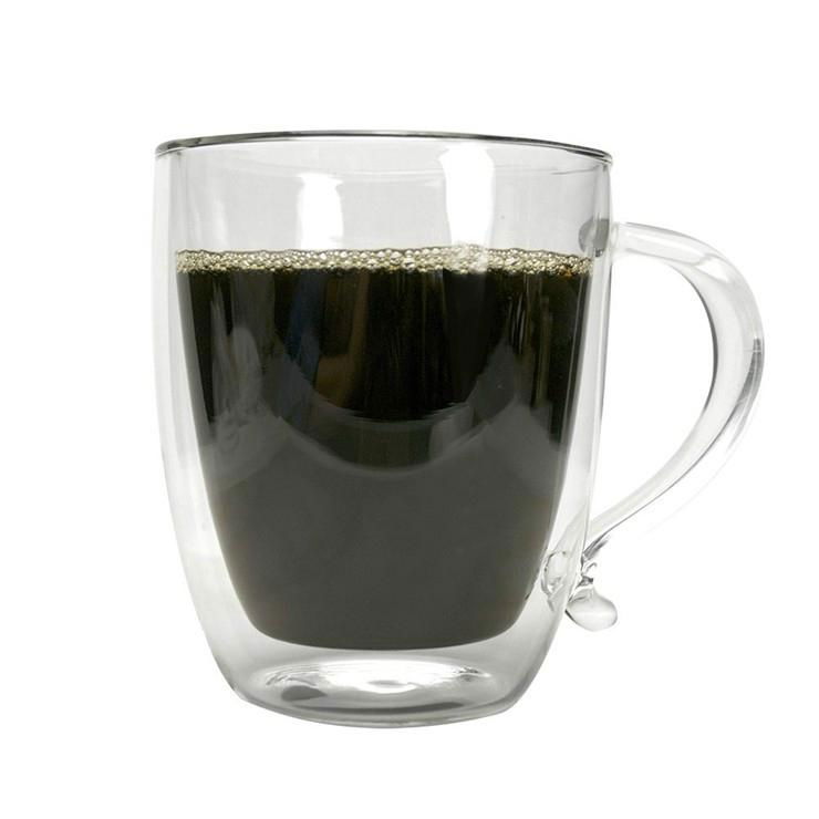 Double Wall Borosilicate Glass 16 Ounce Glass Coffee Mug