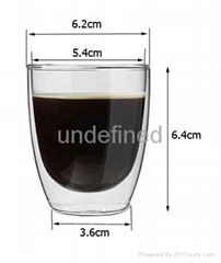 80ML Double-Walled Pyrex Espresso Glass Cups