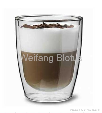 300ML Double-Walled Pyrex Cappuccino Glass Cup