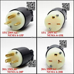 15A/20A 250VAC NEMA STRAIGHT PLUG CONNECTOR