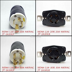 20A/30A 480V NEMA Locking Plug Receptacle