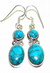 CLASSIC FASHION JEWELRY SEMI-PRECIOUS STONE EARRINGS