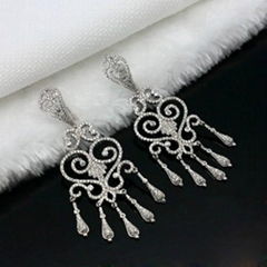 GRACE FASHION JEWELRY SILVER925 WITH ZIRCON STONE EARRINGS