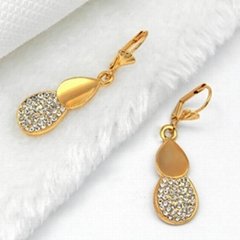 noble FASHION JEWELRY SILVER925 WITH ZIRCON STONE GOLD PLATED EARRINGS