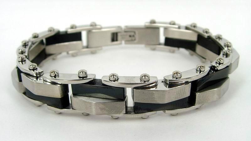 Men hinge stainless steel bracelet 4