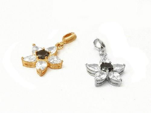 LOVELY FLOWERS FASHION JEWELRY SILVER925 WITH ZIRCON GEM STONE PENDANTS 4