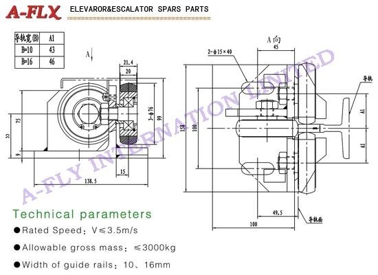 Type:GS-045,Elevator roller guide shoes