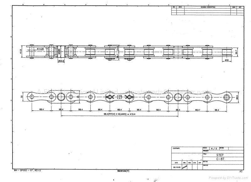 AF-TL68B Step Chain C-13T For HITACHI/LG Elevator