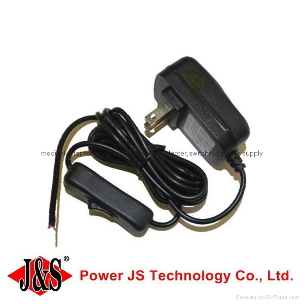 japan plug with ground wire switch on off 24v 0.5a power adapter 5