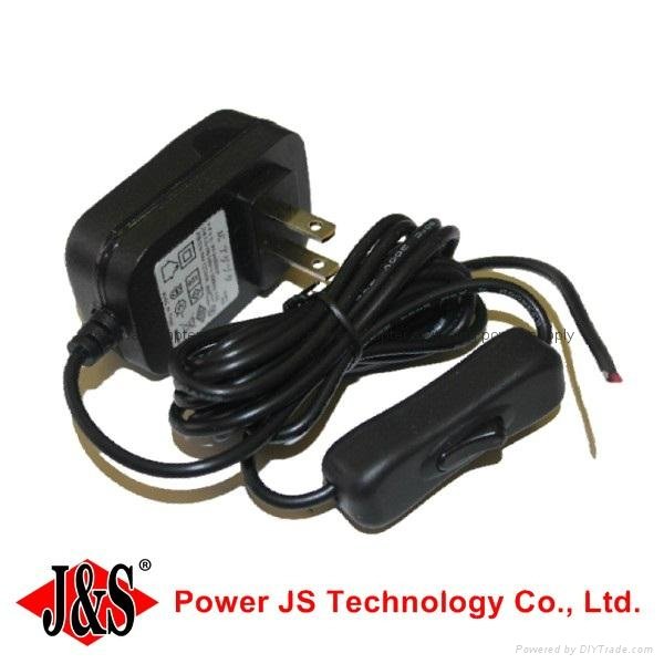 japan plug with ground wire switch on off 24v 0.5a power adapter 4