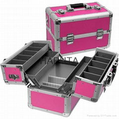 Rose Aluminium Makeup Travel Case with 4