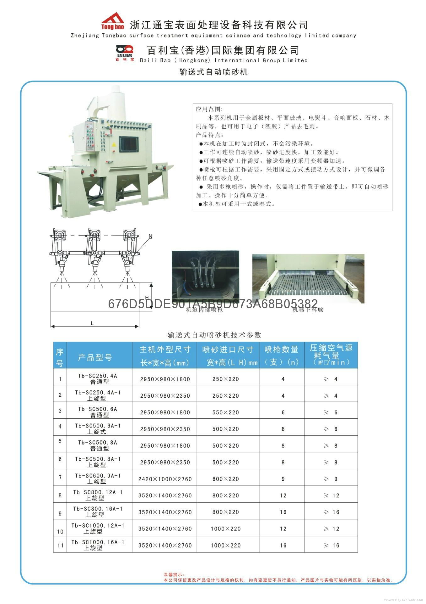 生產供應杭州通寶輸送式自動噴砂機 5