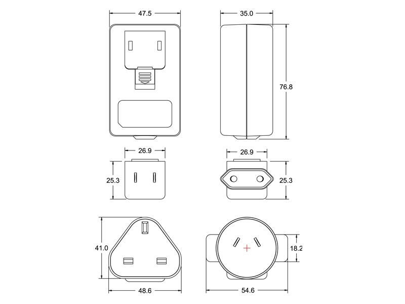  high quality 18w max universal AC DC adapter with UL FCC CE GS SAA C-Tick 5