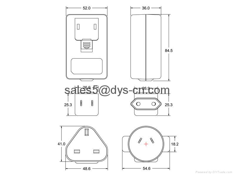 Convenient 40w max international power adapter with certs on 60065 standard 5