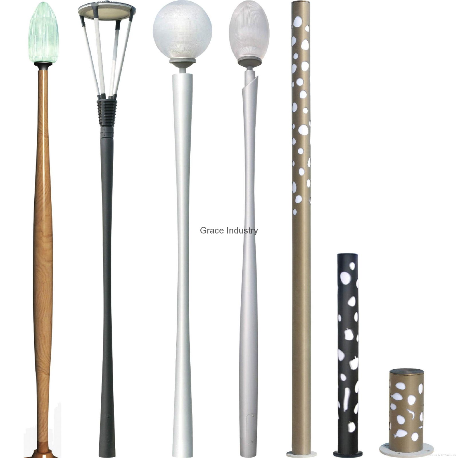 Aluminum Garden Lighting Poles and Street Lamp Posts 4