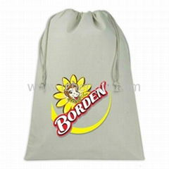 off-set pringting Cotton drawstring pouch bags