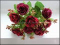 Christmas Decoration Artificial Silk Rose Flower