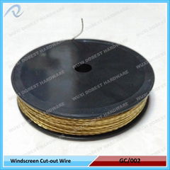 Windscreen car glass cut-out steel wire