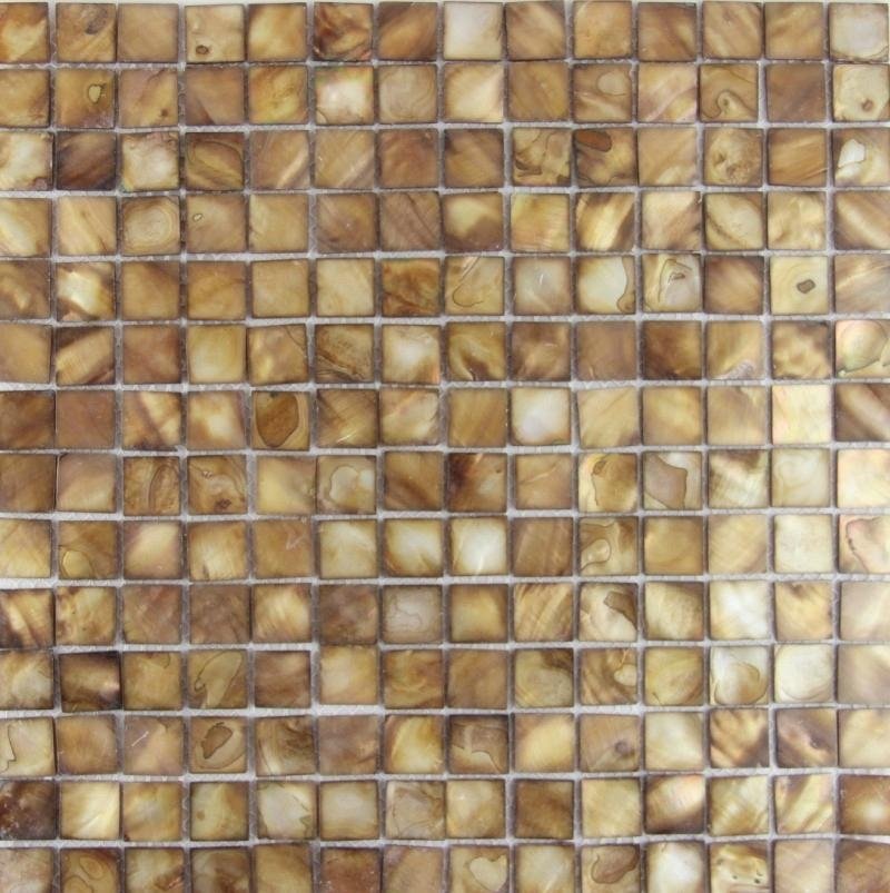 Dyed Brown Mother of Pearl Mosaic Kitchen Tile