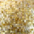 Polished Golden Sea Shell Tile Kitchen Yellow Lip Shell Mosaic 3