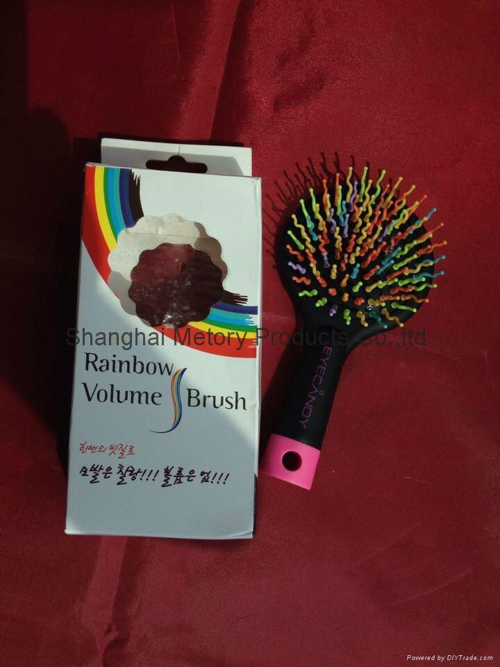 Rainbow Comb Repair Hair Portable Colors Anti-static Hair Styling Comb Brush 3