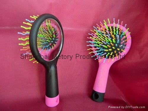 Rainbow Comb Repair Hair Portable Colors Anti-static Hair Styling Comb Brush 2