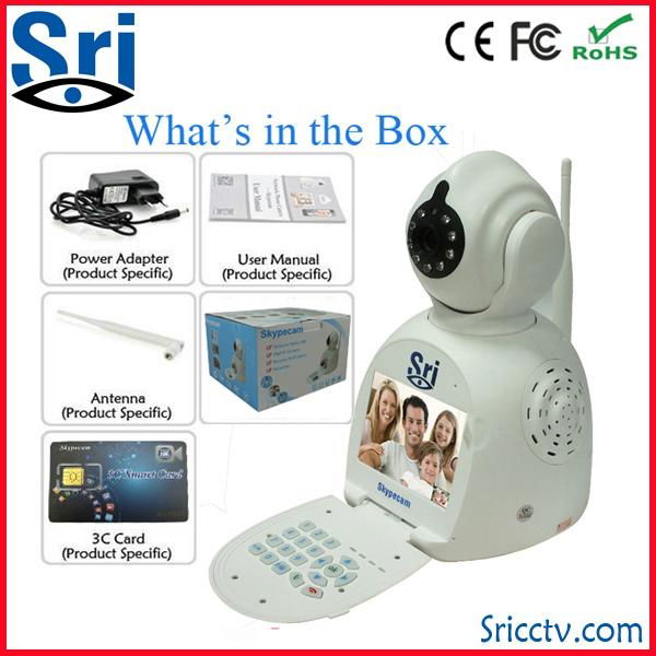 HD CCTV Wireless network video camera P2P free vedio call Recorder Monitor H.264 3