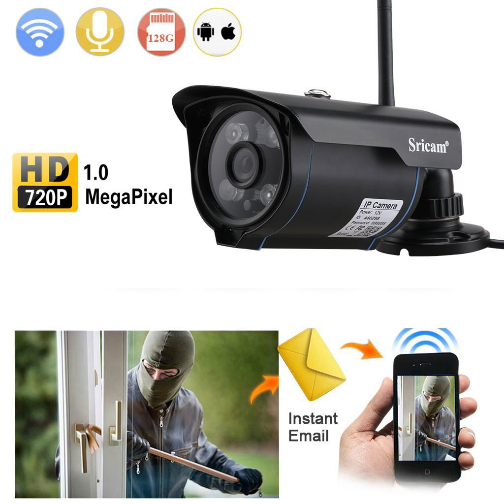 Sricam HD Wireless P2P Camera 720P HD Night Vision IP Camera128GB MicroSD Card   5