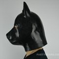 100% latex dog head hood 2