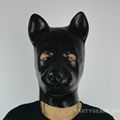 100% latex dog head hood 3