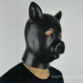 100% latex pig head hood