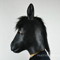 100% latex horse head hood