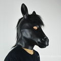 100% latex horse head hood 3
