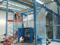 shuttle rotomolding machine with 2 arms