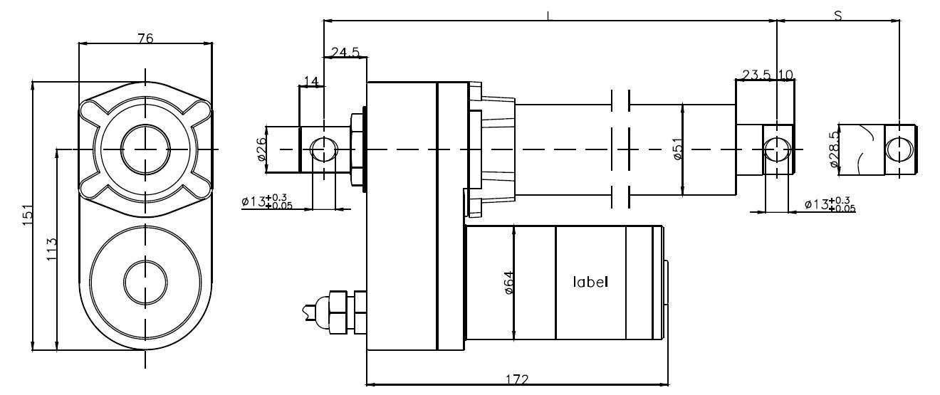 12v/24v dc linear actuator 7000N IP65, Powerful linear actuator 5