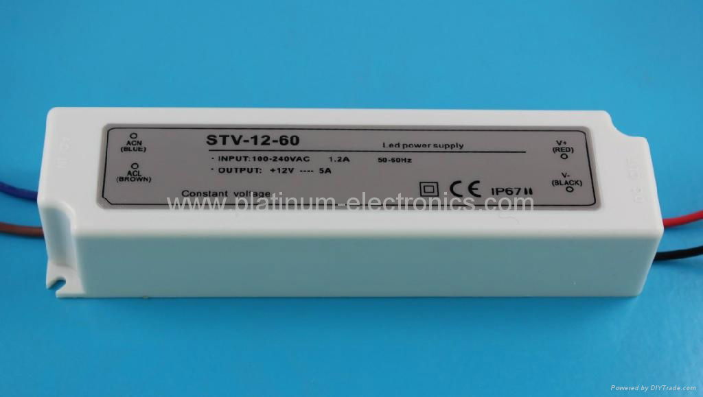 IP67 waterproof  led transformer 12V 60W STV-12-60