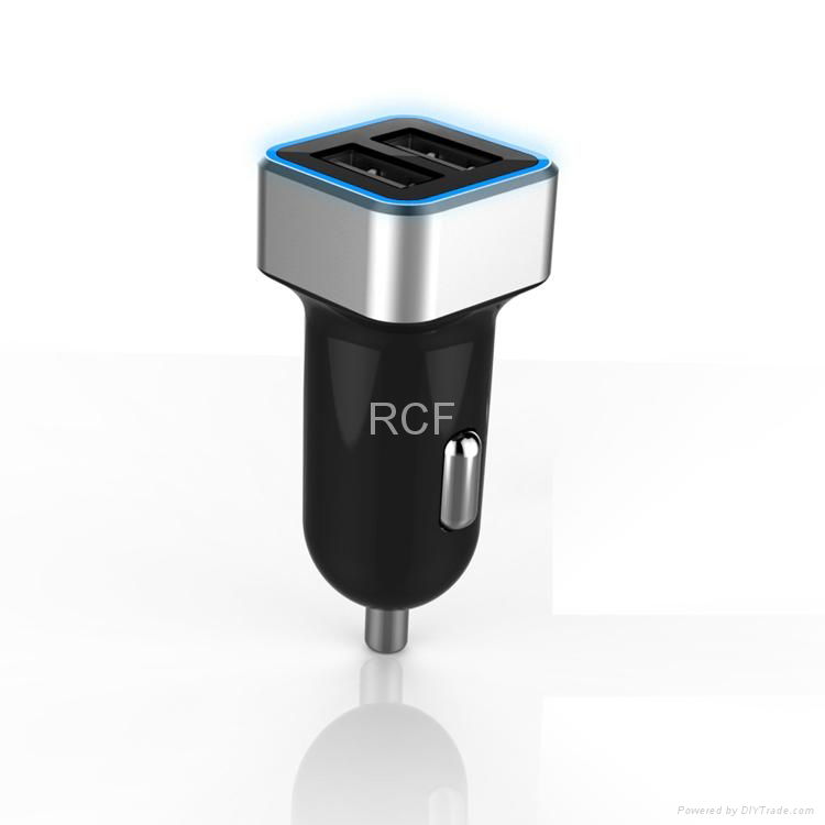 Portable 2.4A Dual USB Port Phone Car Charger for Iphone Ipad 3