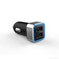 Portable 2.4A Dual USB Port Phone Car Charger for Iphone Ipad 4