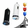 CE RoHS FCC Certified 2.4A Mini single USB Car Charger For Iphones Ipads 4