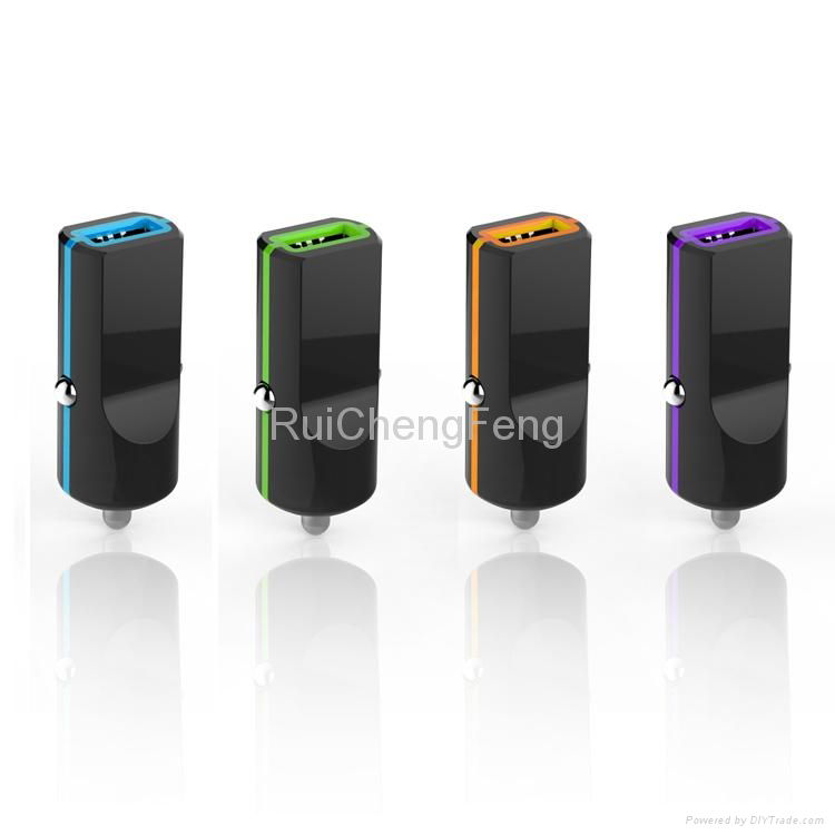 colorful new design 1a mini car battery charger for mobile phone 2