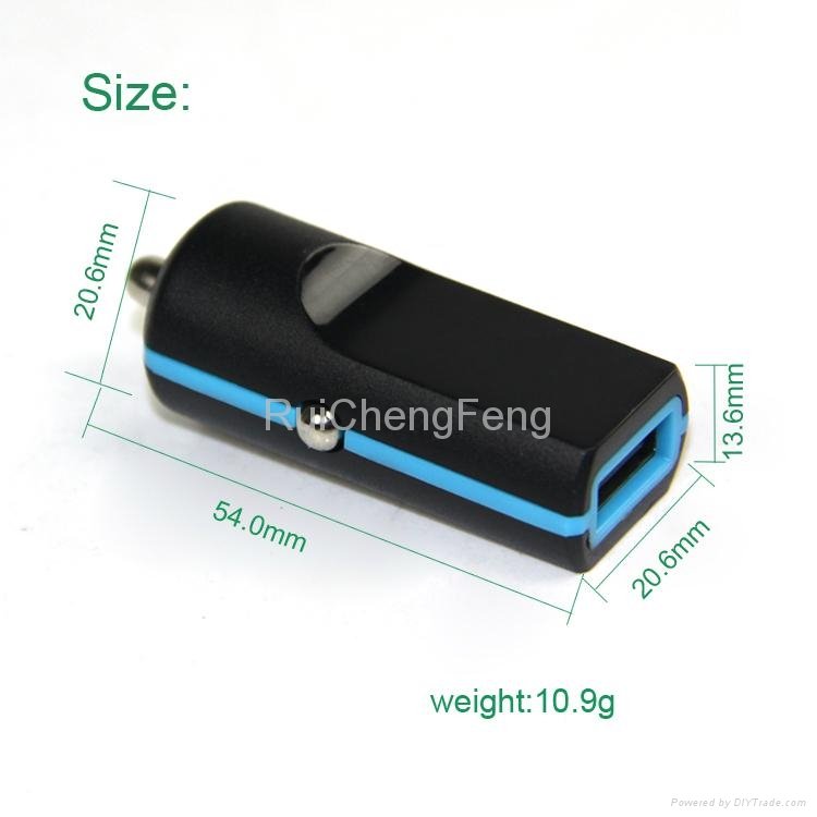 colorful new design 1a mini car battery charger for mobile phone 3