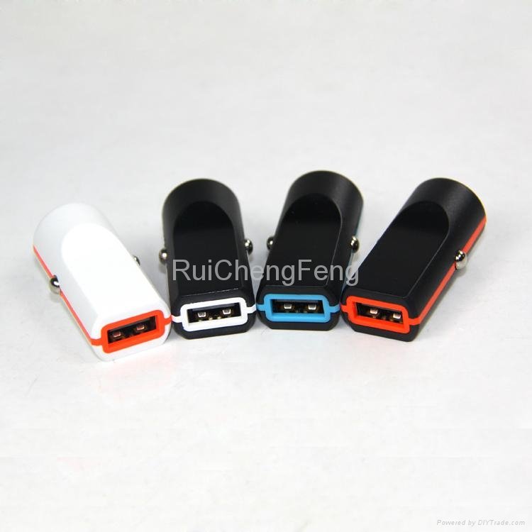 colorful new design 1a mini car battery charger for mobile phone 5