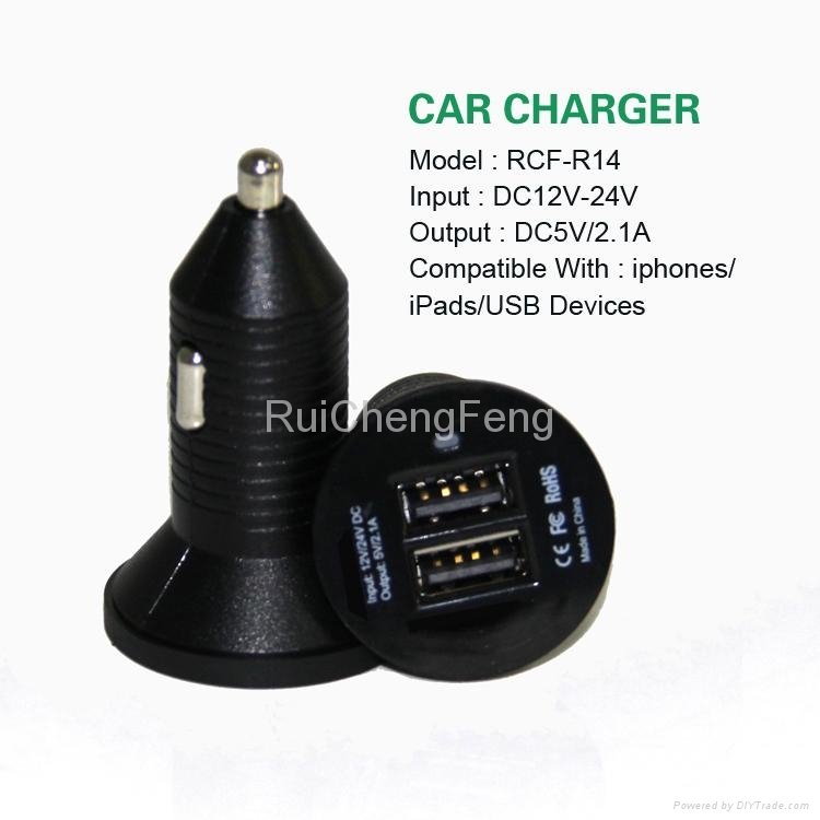New type 2.1A Car Charger 2 USB DC Adapter for thuraya satellite phone 2